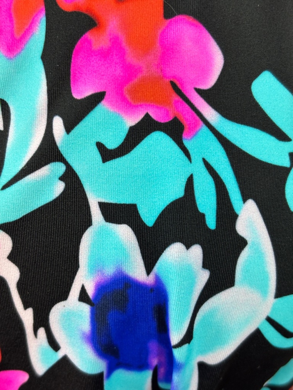 Black Floral Women’s Tankini Swim Top - Pink & Blue Flowers - Picture 5 of 8